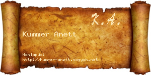 Kummer Anett névjegykártya