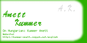 anett kummer business card